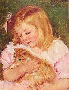 Mary Cassatt Sara Holding a Cat oil painting